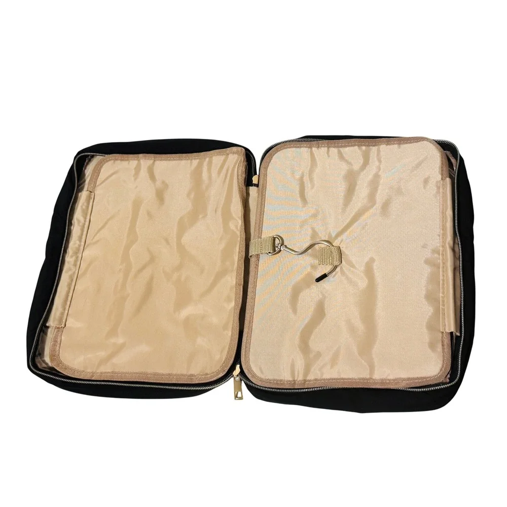 Wedama Quilted Hanging Travel Toiletry Bag Cosmetic Makeup Organizer Black‎